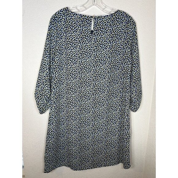 Charming Charlie Dress Womens Medium Shift Dress Blue Dots Roll Tab Sleeves - Picture 2 of 14